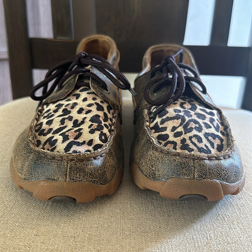 Twisted X Boots Leather Animal Print Loafers Flats Brown Size 6.5-7 - Picture 7 of 10